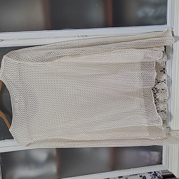 Seventh Avenue crochet pearl beaded top Romantic Y2K - Picture 10 of 11